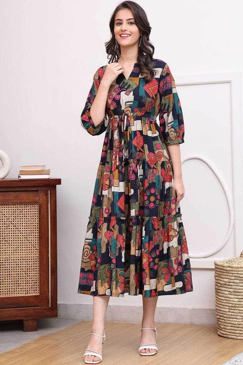 Ynf Reyon Cotton KESH552 94 Gowns Wholesale Printed Gowns Fancy Gowns Long Gowns Manufacturer - MYLUXURY LANE ENTERPRISE