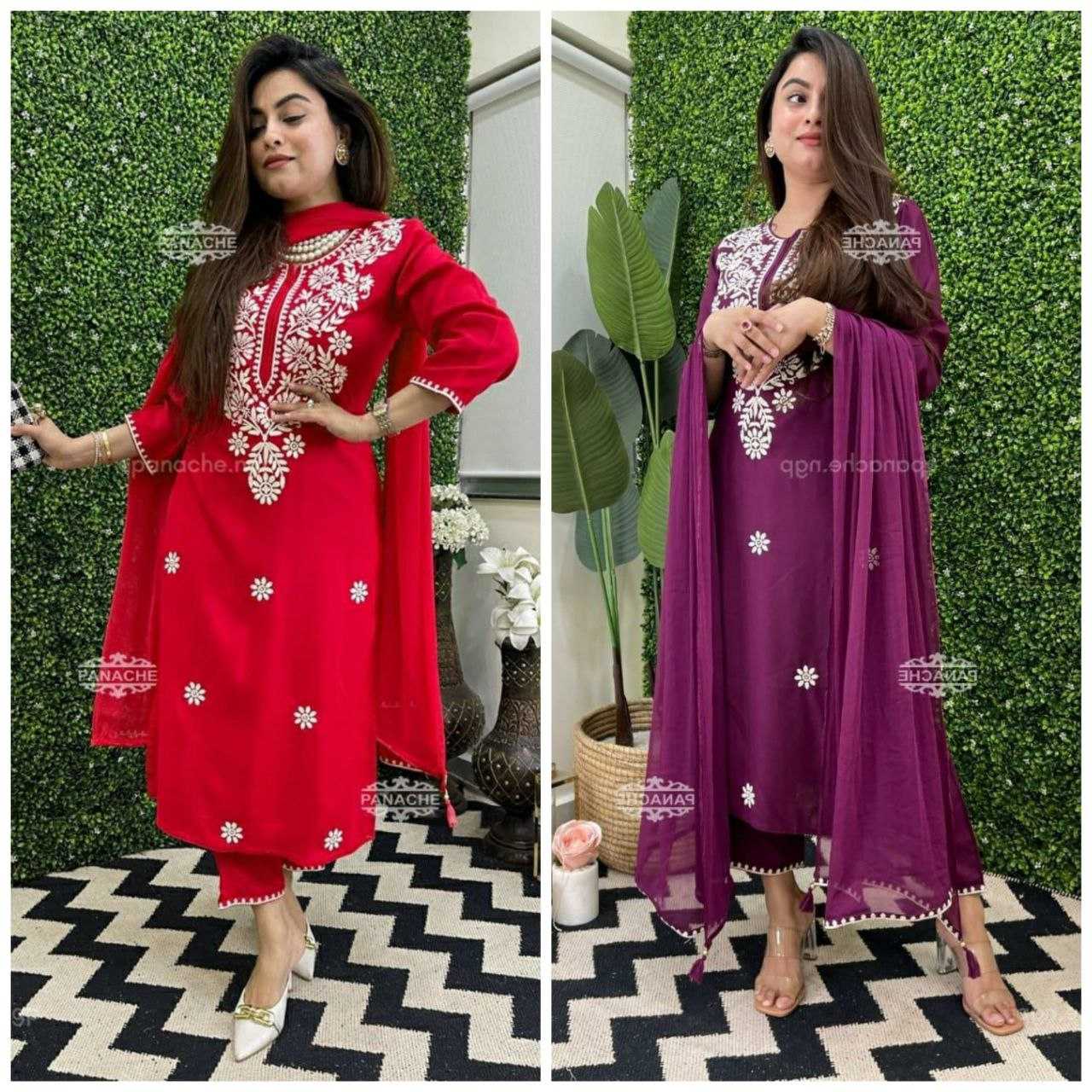 Reyon Cotton Embroidery Cotton Suit