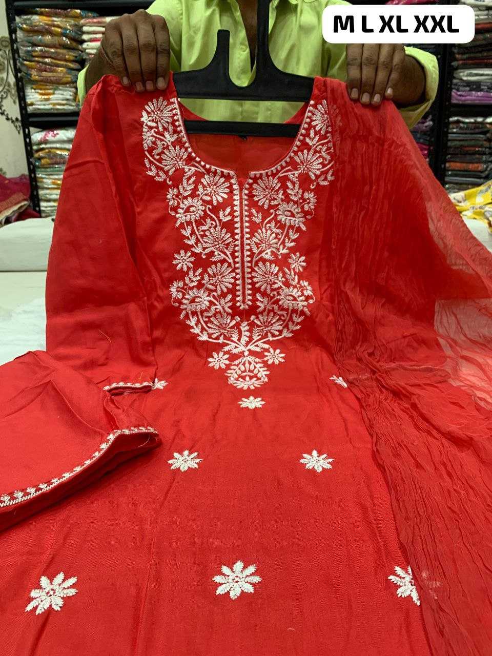 Reyon Cotton Embroidery Cotton Suit