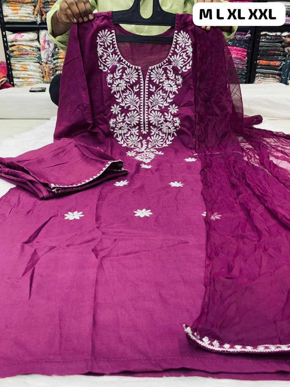 Reyon Cotton Embroidery Cotton Suit