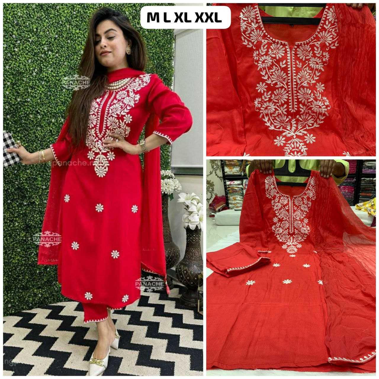 Reyon Cotton Embroidery Cotton Suit