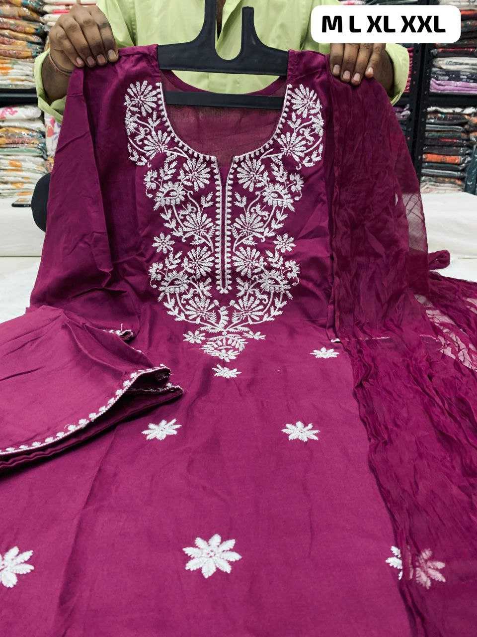 Reyon Cotton Embroidery Cotton Suit