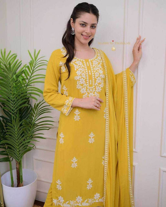 LADIES EMBROIDERY PARTY WEAR SUIT - MYLUXURY LANE ENTERPRISE