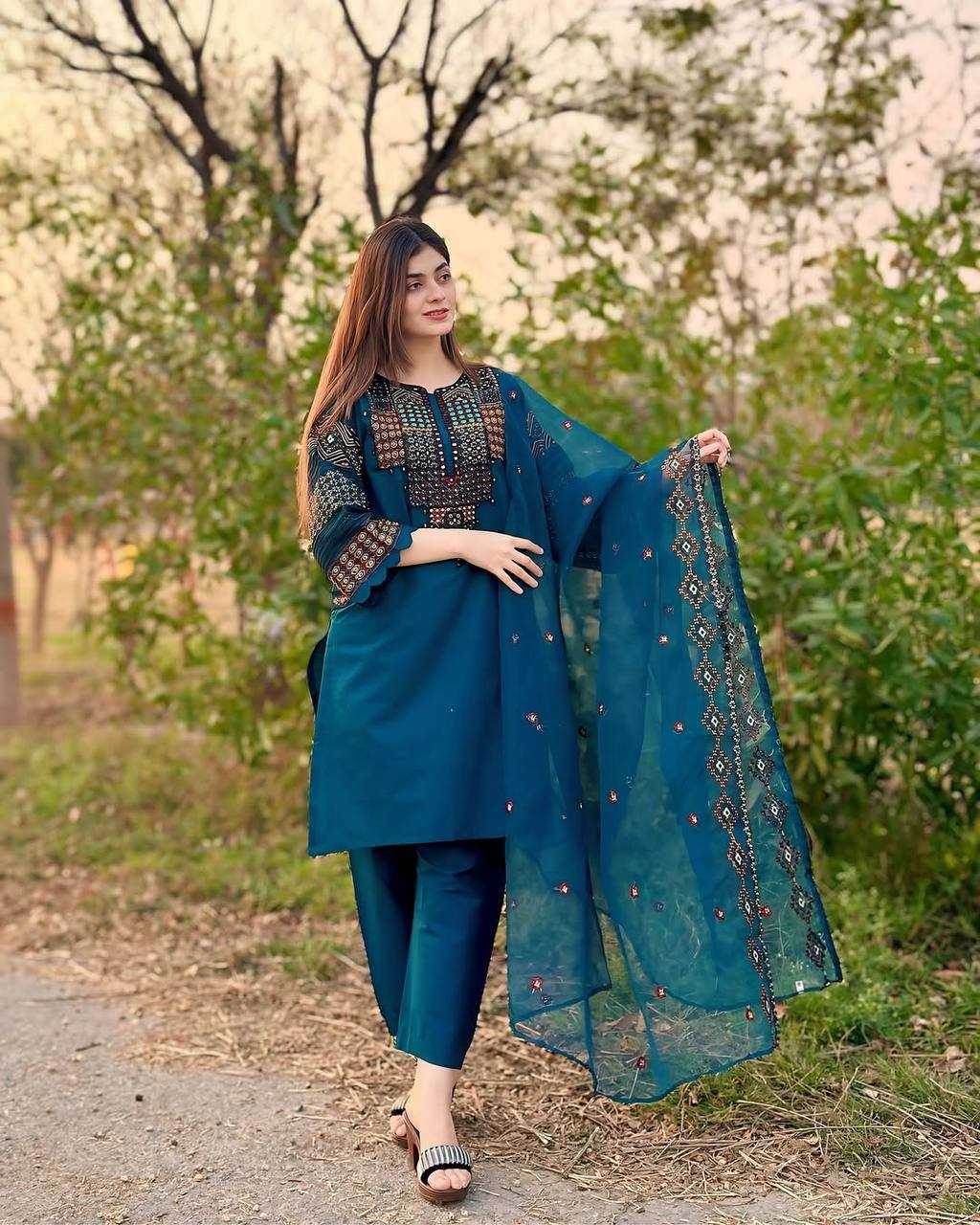 EMBROIDERED DESIGNER SILK SUIT - MYLUXURY LANE ENTERPRISE