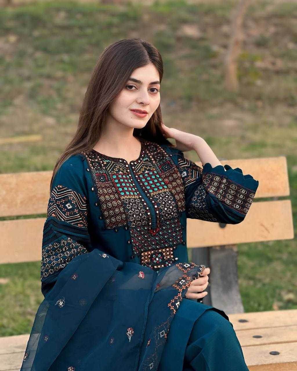 EMBROIDERED DESIGNER SILK SUIT - MYLUXURY LANE ENTERPRISE