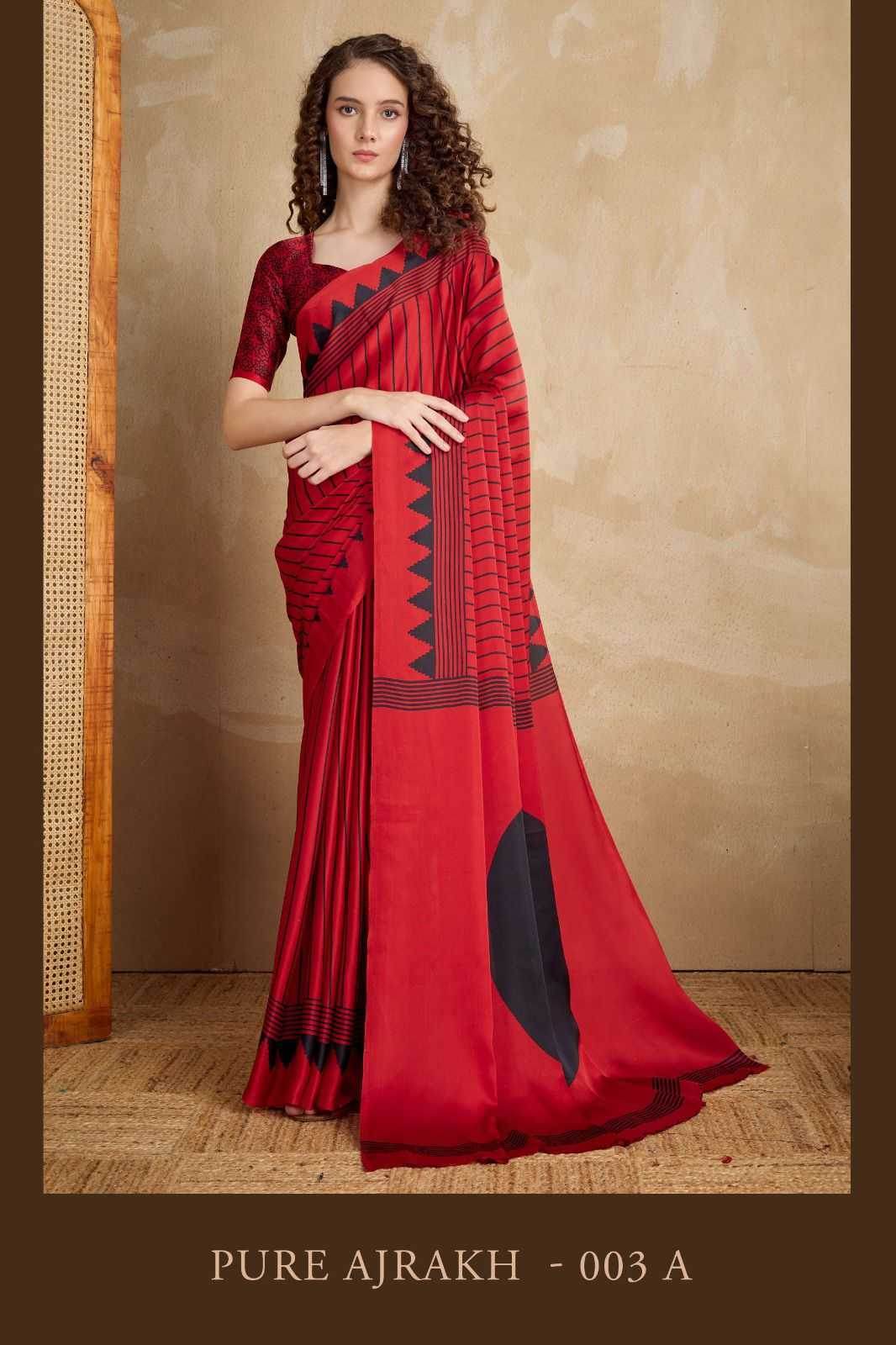 Satin Ajrakh Sarees - MYLUXURY LANE ENTERPRISE