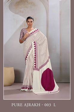 Satin Ajrakh Sarees - MYLUXURY LANE ENTERPRISE