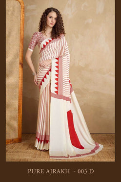 Satin Ajrakh Sarees - MYLUXURY LANE ENTERPRISE
