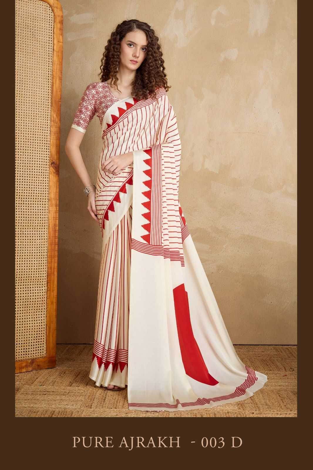 Satin Ajrakh Sarees - MYLUXURY LANE ENTERPRISE