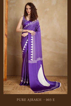 Satin Ajrakh Sarees - MYLUXURY LANE ENTERPRISE