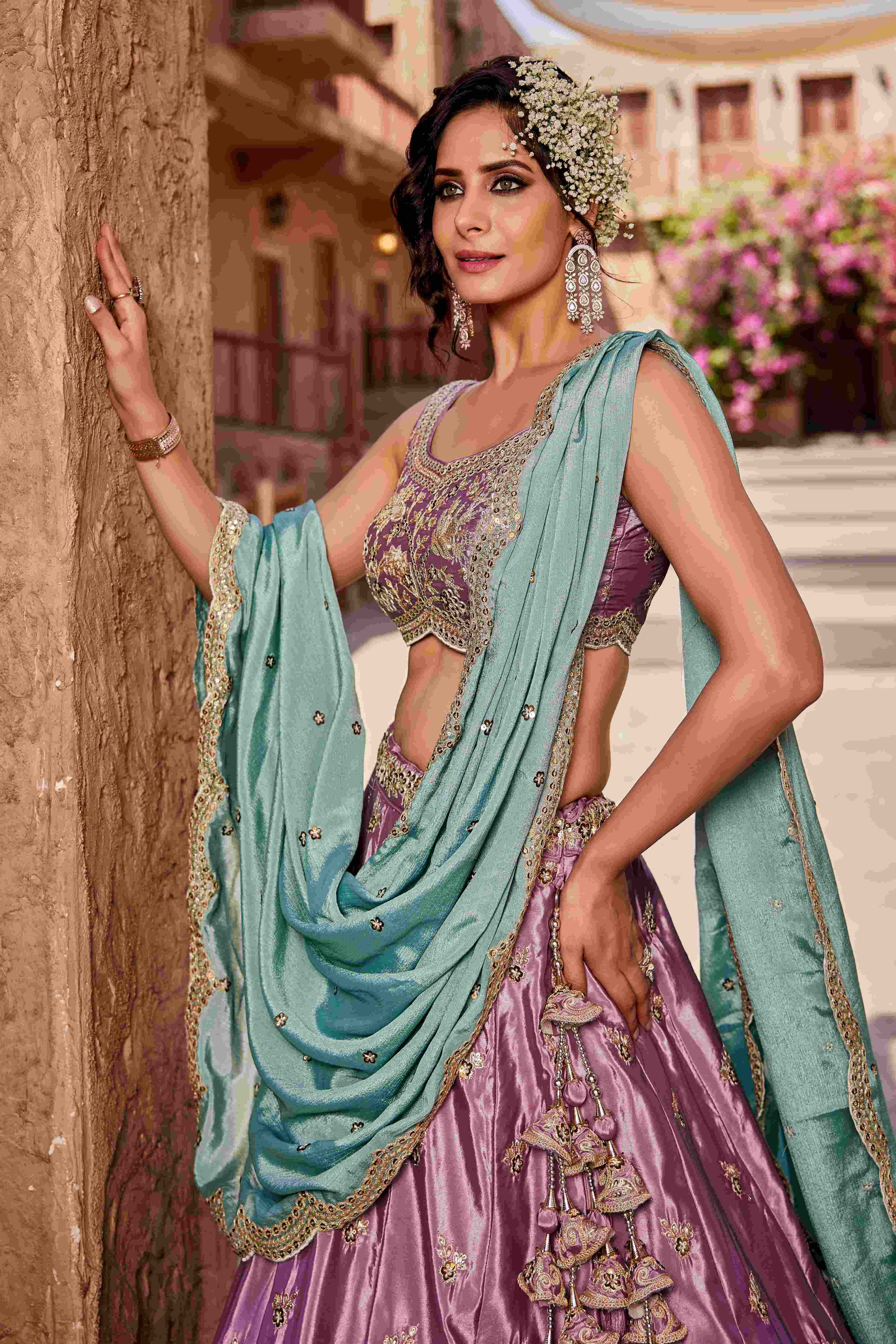 Designer Wedding Lehenga in Satin With Exquisite Embroidery