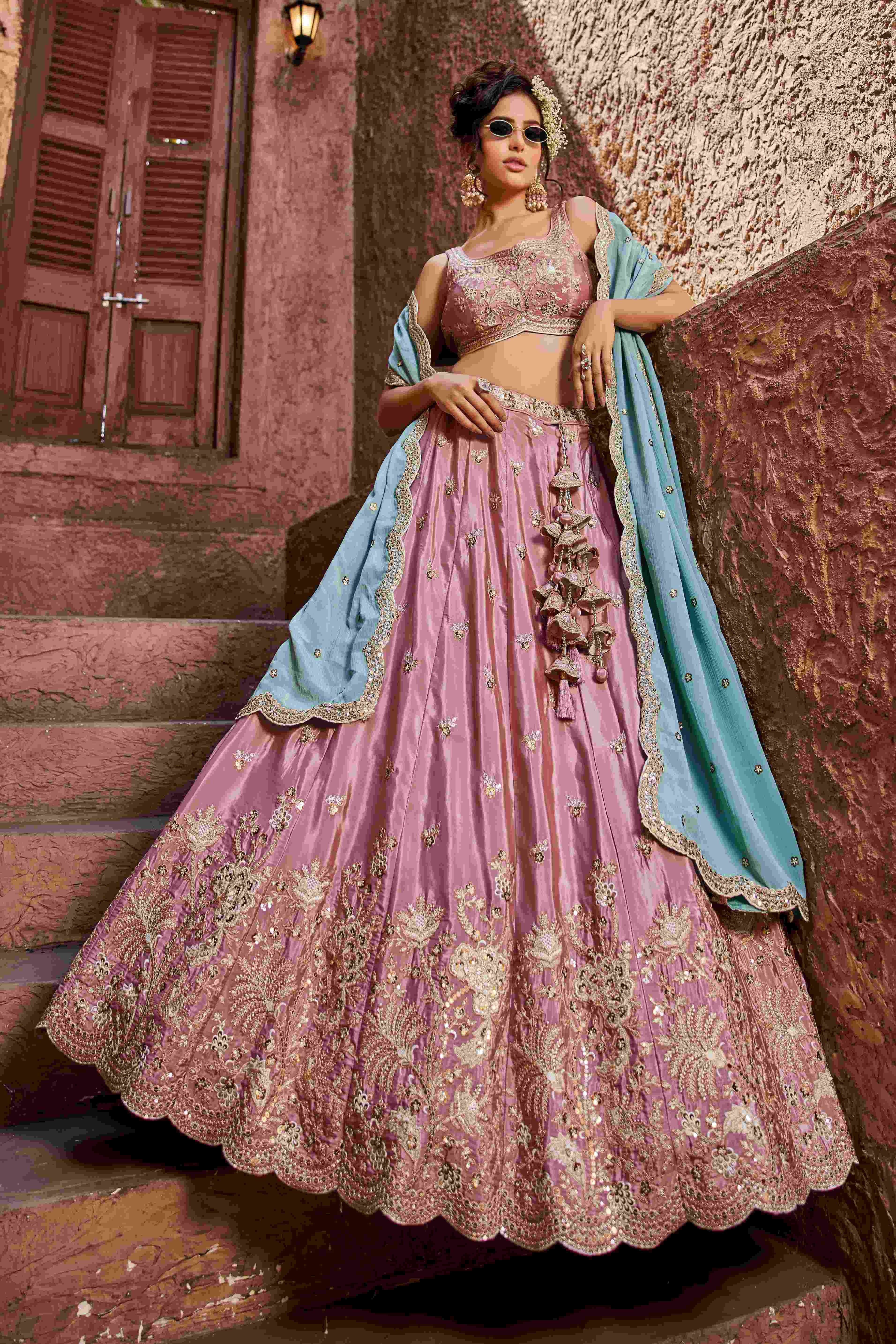 Designer Wedding Lehenga in Satin With Exquisite Embroidery