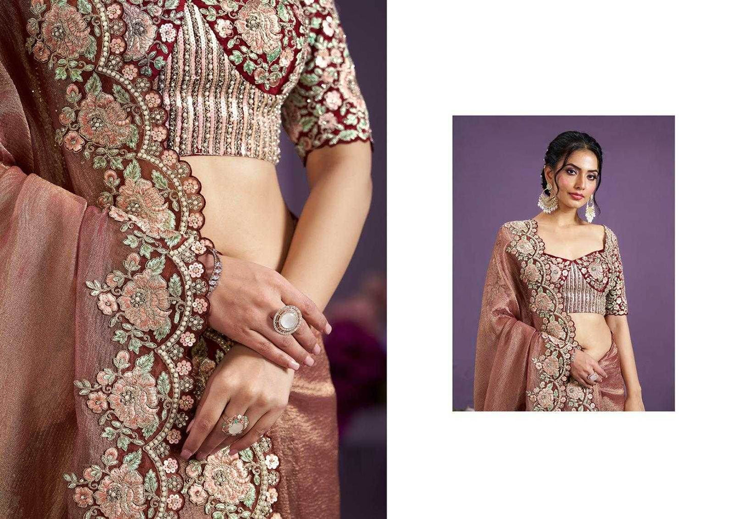 Satin Silk Designer Saree - MYLUXURY LANE ENTERPRISE