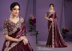 Satin Silk Designer Saree - MYLUXURY LANE ENTERPRISE