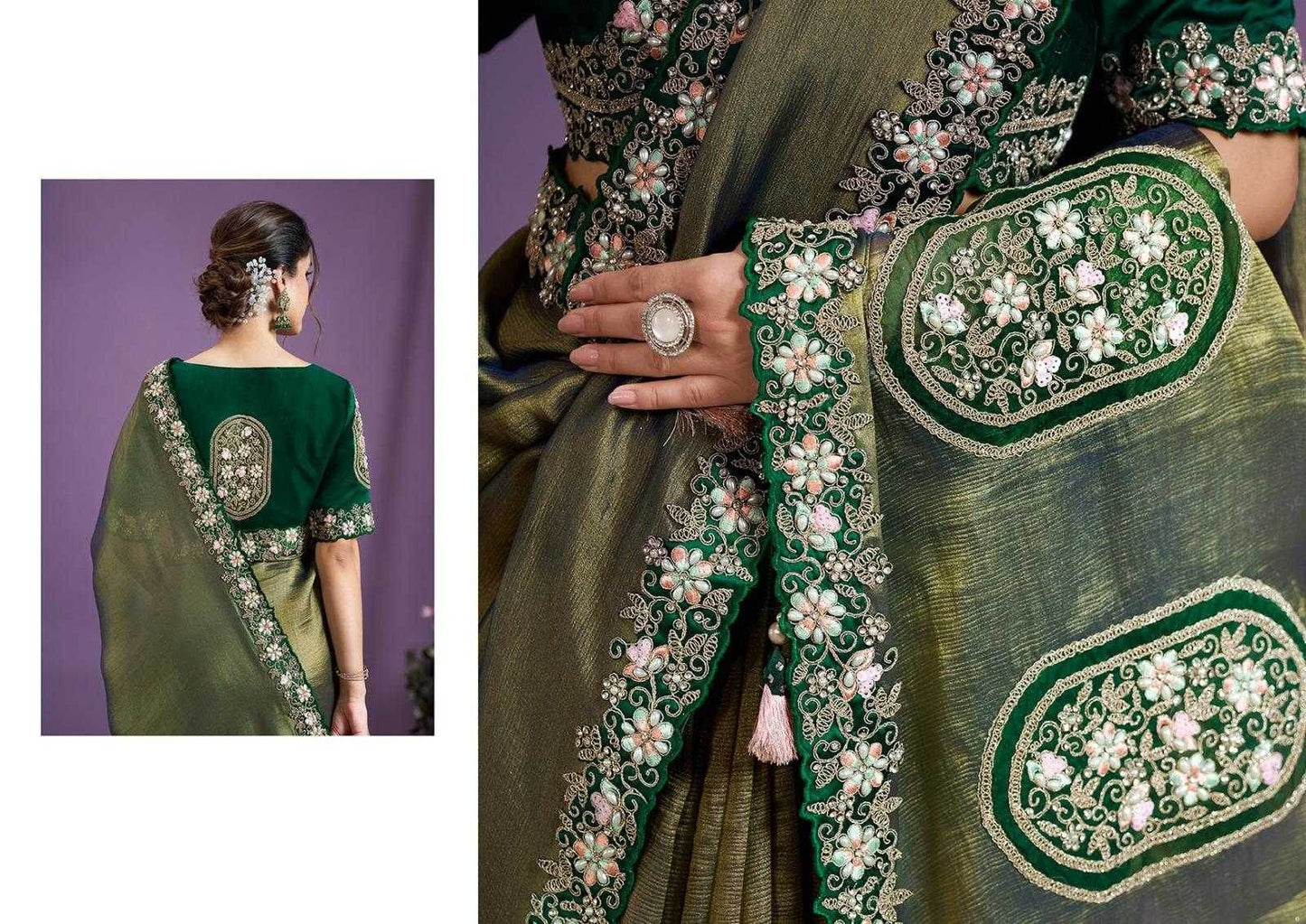 Satin Silk Designer Saree - MYLUXURY LANE ENTERPRISE