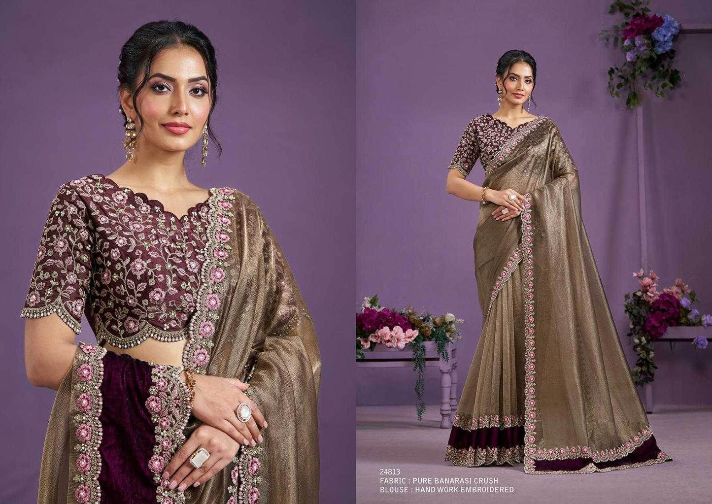 Satin Silk Designer Saree - MYLUXURY LANE ENTERPRISE