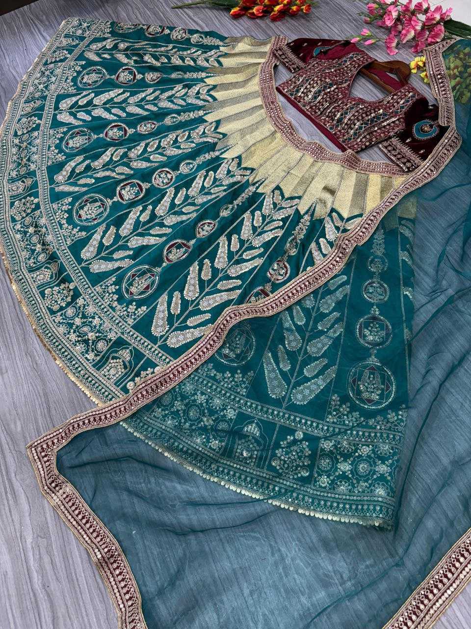 Satin Silk  Designer Lehenga