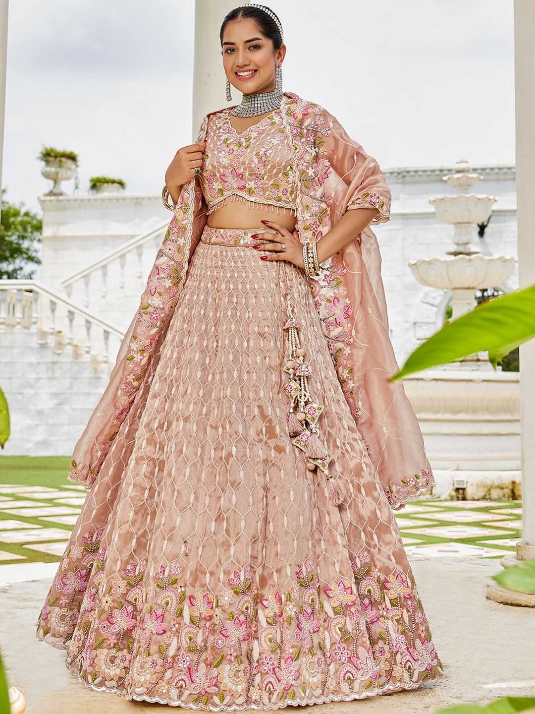Satin Silk  Embroidered Designer Lehenga Choli