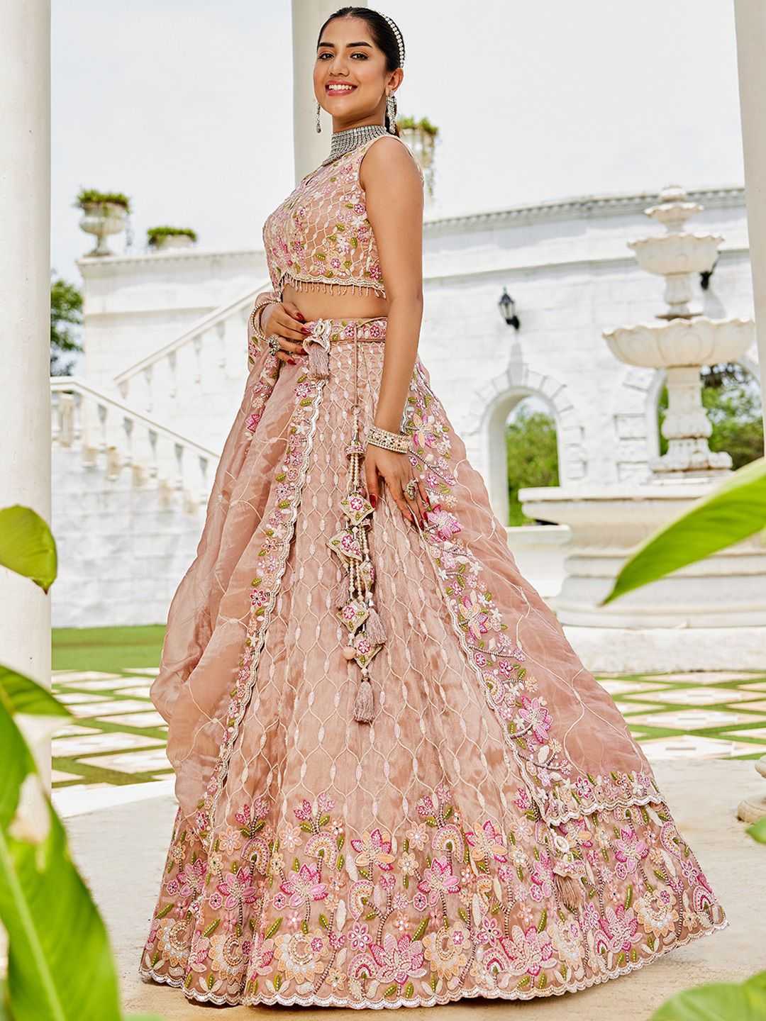 Satin Silk  Embroidered Designer Lehenga Choli