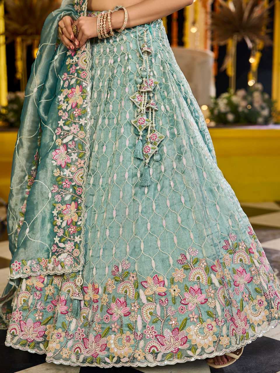 Satin Silk  Embroidered Designer Lehenga Choli