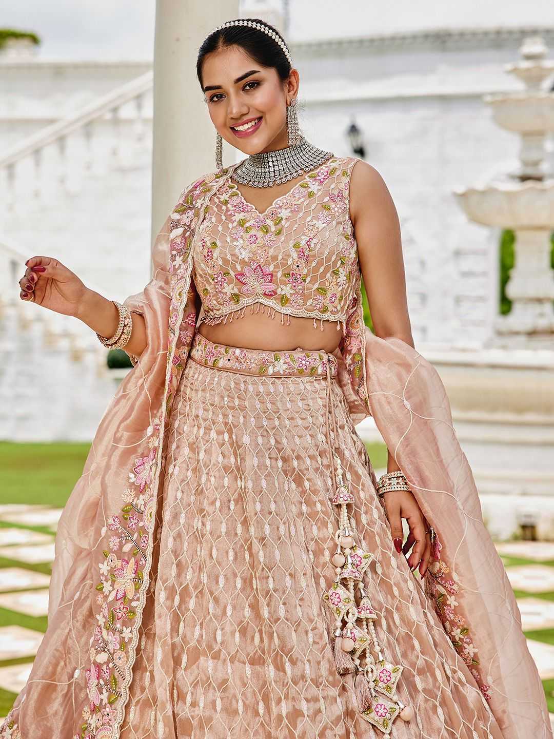 Satin Silk  Embroidered Designer Lehenga Choli