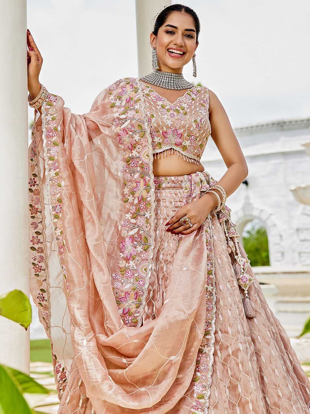 Satin Silk  Embroidered Designer Lehenga Choli