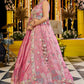 Satin Silk Embroidered Lehenga