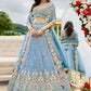 Satin Silk  Embroidered Lehenga
