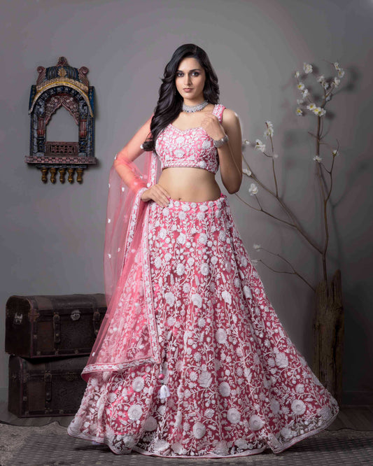 Elegant Satin Silk Sangeet Lehenga for Festive Occasions