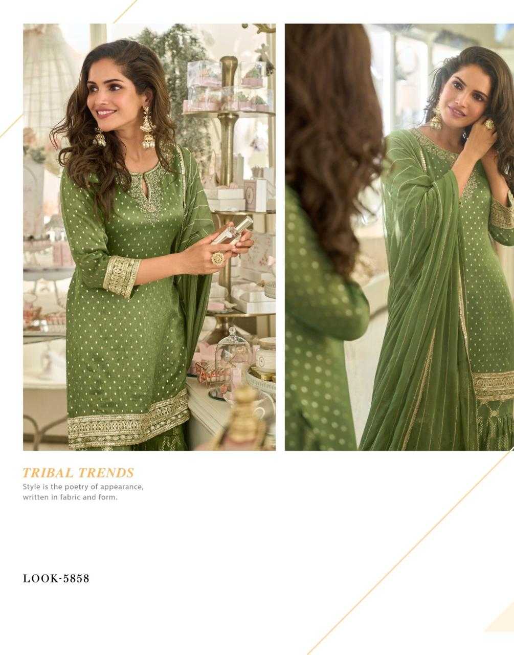 Shimmer silk  Palazzo Ladies Silk Embroidered Suits