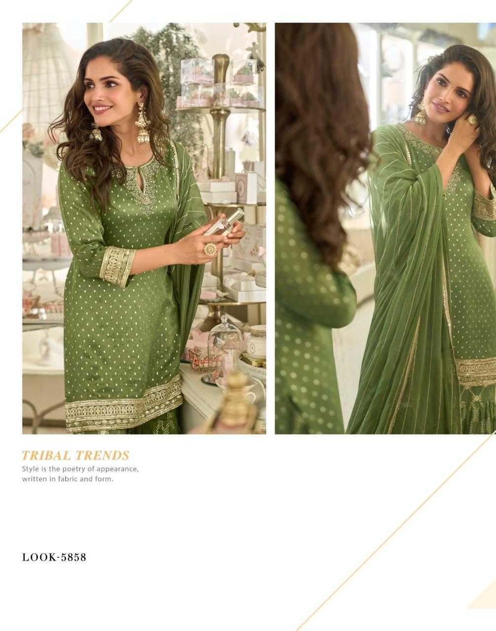 Shimmer silk Palazzo Ladies Silk Embroidered Suits - MYLUXURY LANE ENTERPRISE