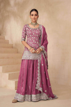Shimmer silk Palazzo Ladies Suit Wedding Suits Manufacturer - MYLUXURY LANE ENTERPRISE