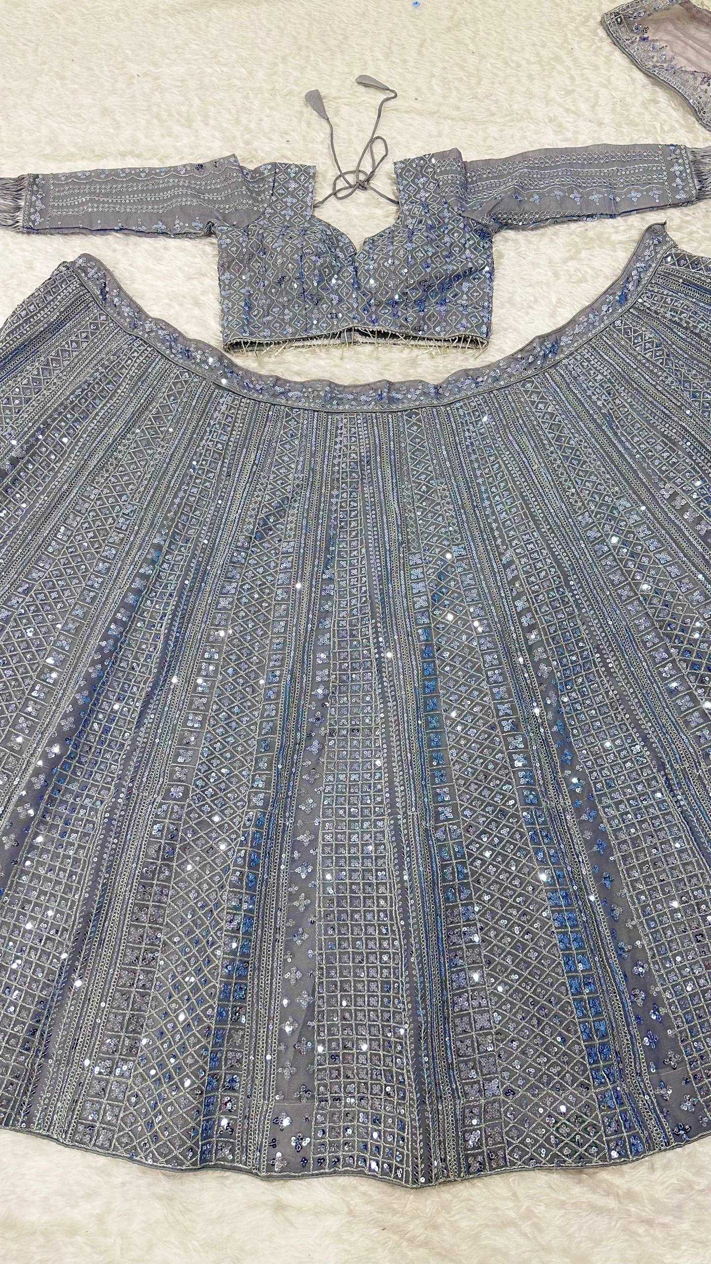 Shimmer silk  Sequins Lehenga