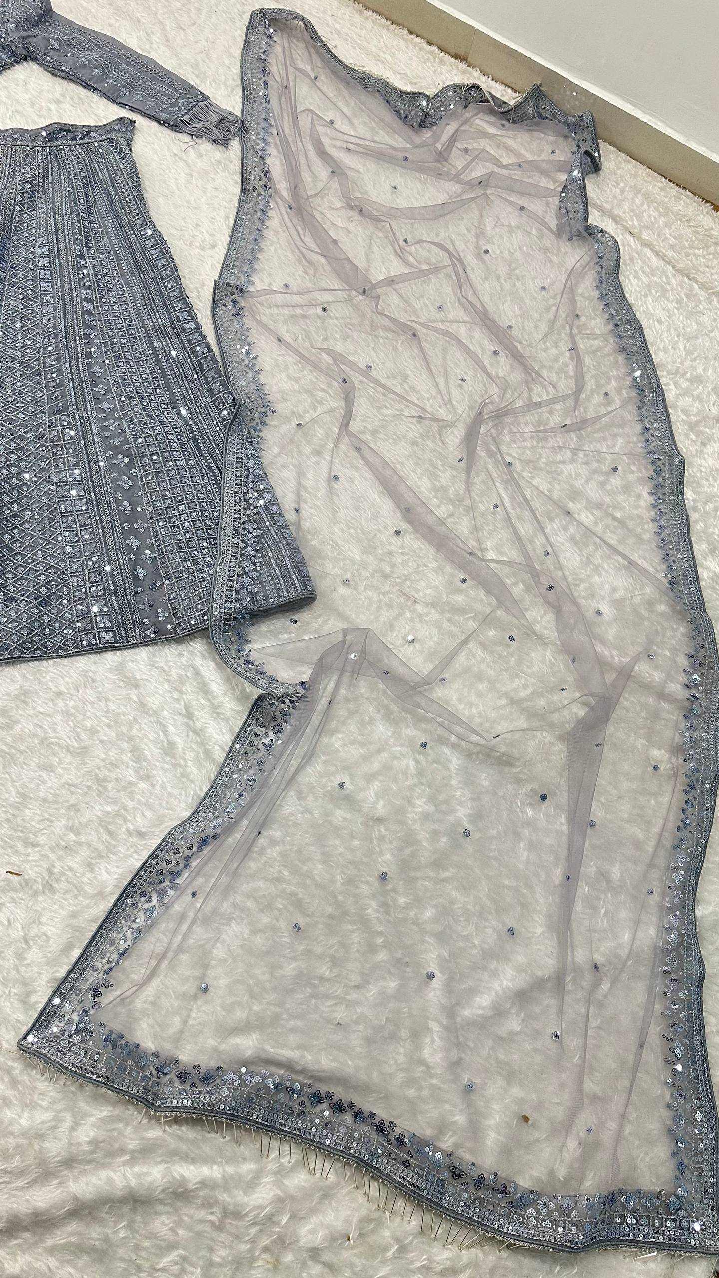 Shimmer silk  Sequins Lehenga