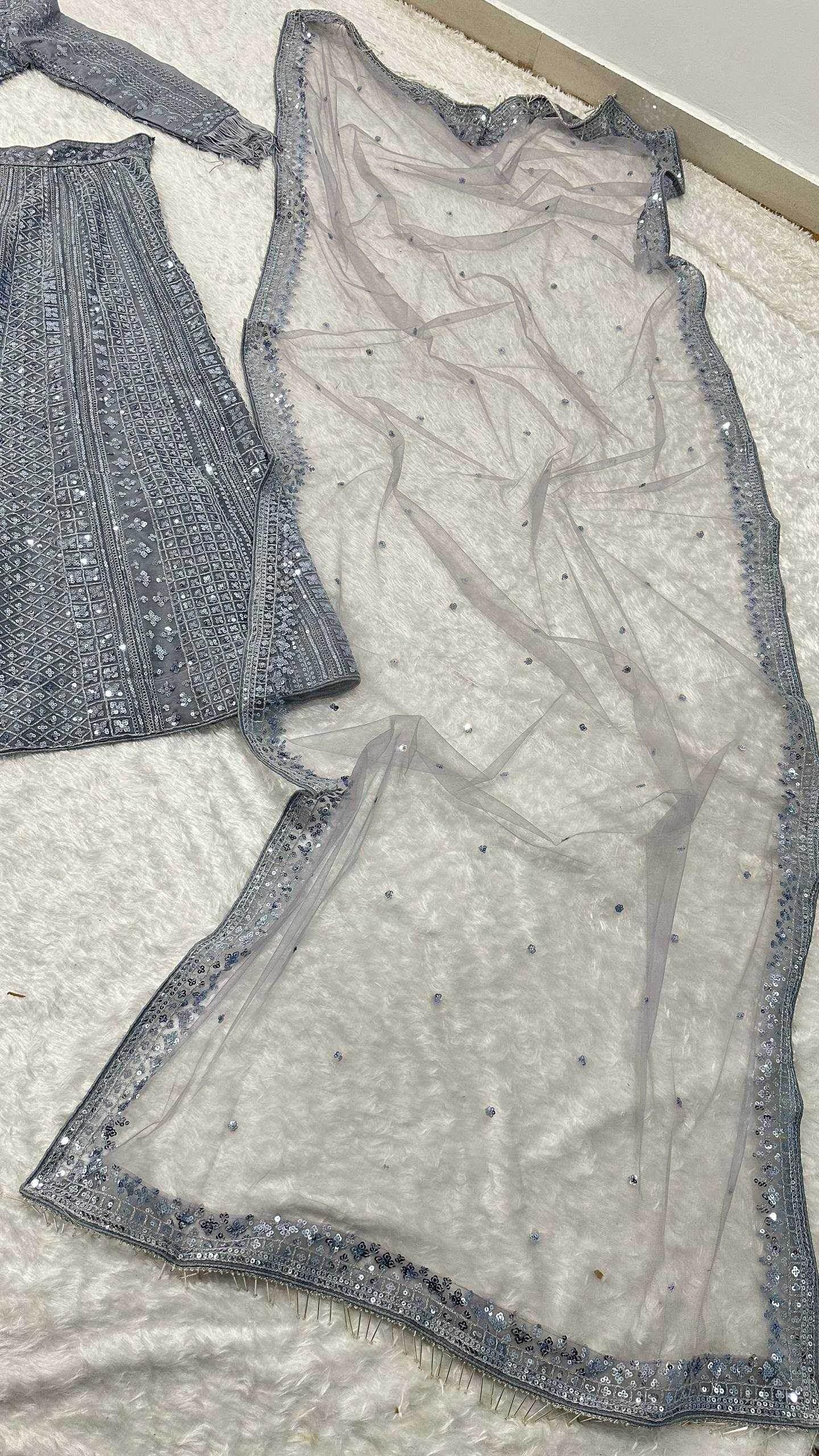 Shimmer silk Sequins Lehenga - MYLUXURY LANE ENTERPRISE