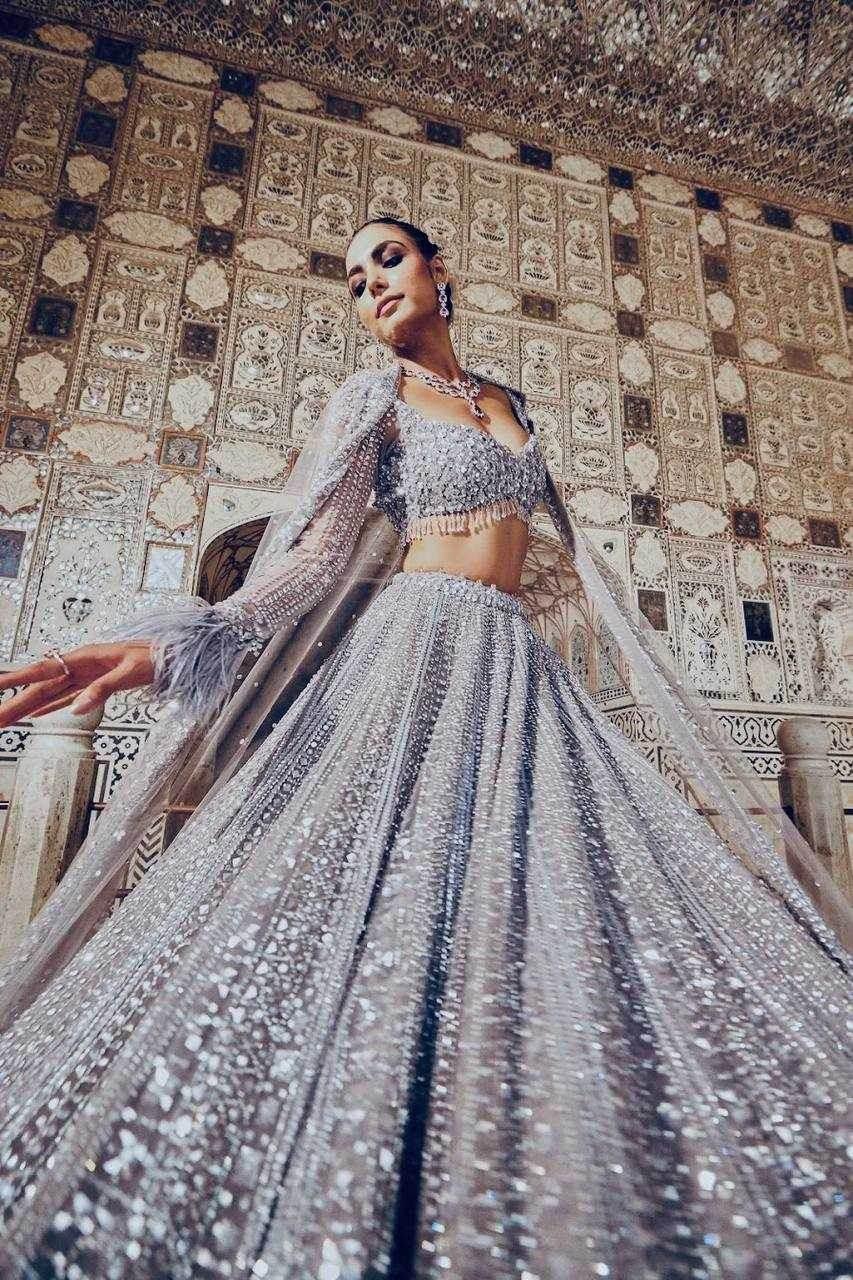 Shimmer silk Sequins Lehenga - MYLUXURY LANE ENTERPRISE