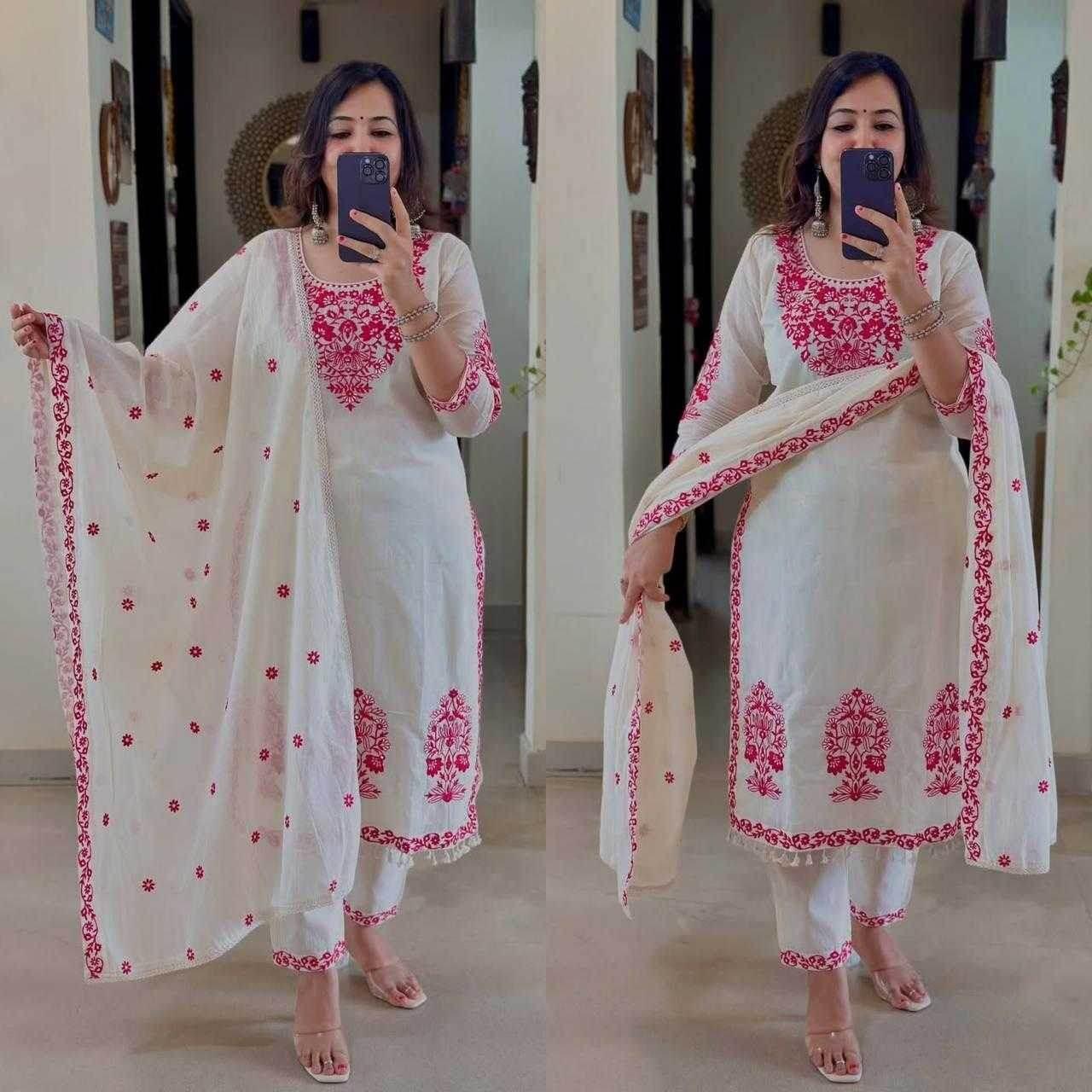 Silk Cotton Embroidery Ladies Suit - MYLUXURY LANE ENTERPRISE