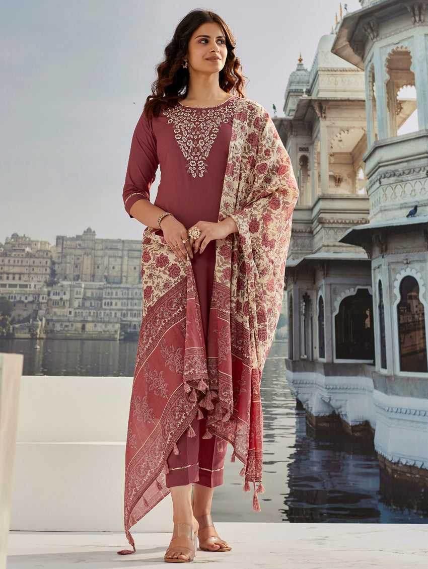 Silk Cotton Kurti With Pants - MYLUXURY LANE ENTERPRISE