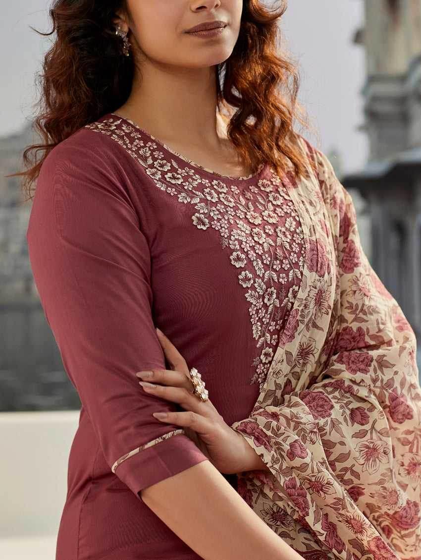 Silk Cotton Kurti With Pants - MYLUXURY LANE ENTERPRISE