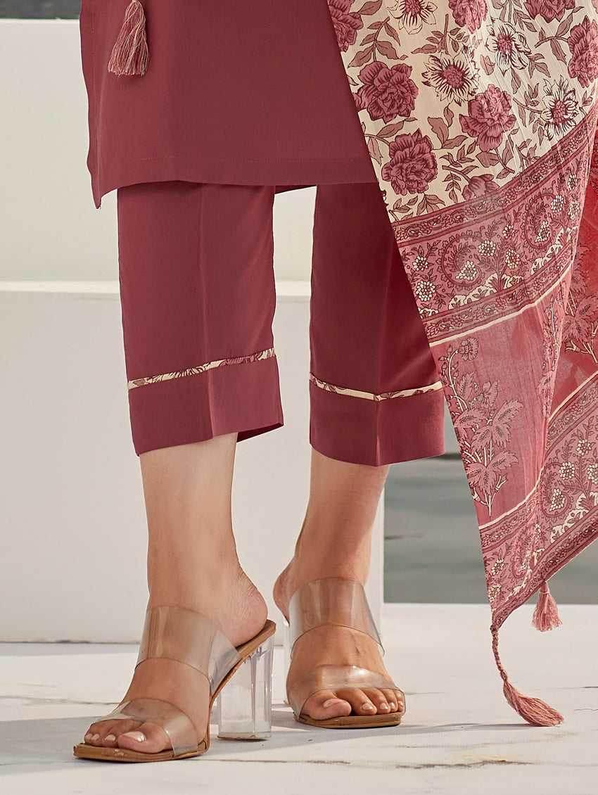 Silk Cotton Kurti With Pants - MYLUXURY LANE ENTERPRISE