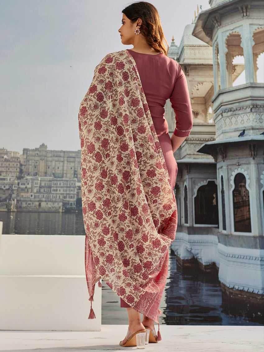 Silk Cotton Kurti With Pants - MYLUXURY LANE ENTERPRISE
