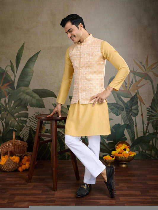 Silk Cotton Mens Kurta