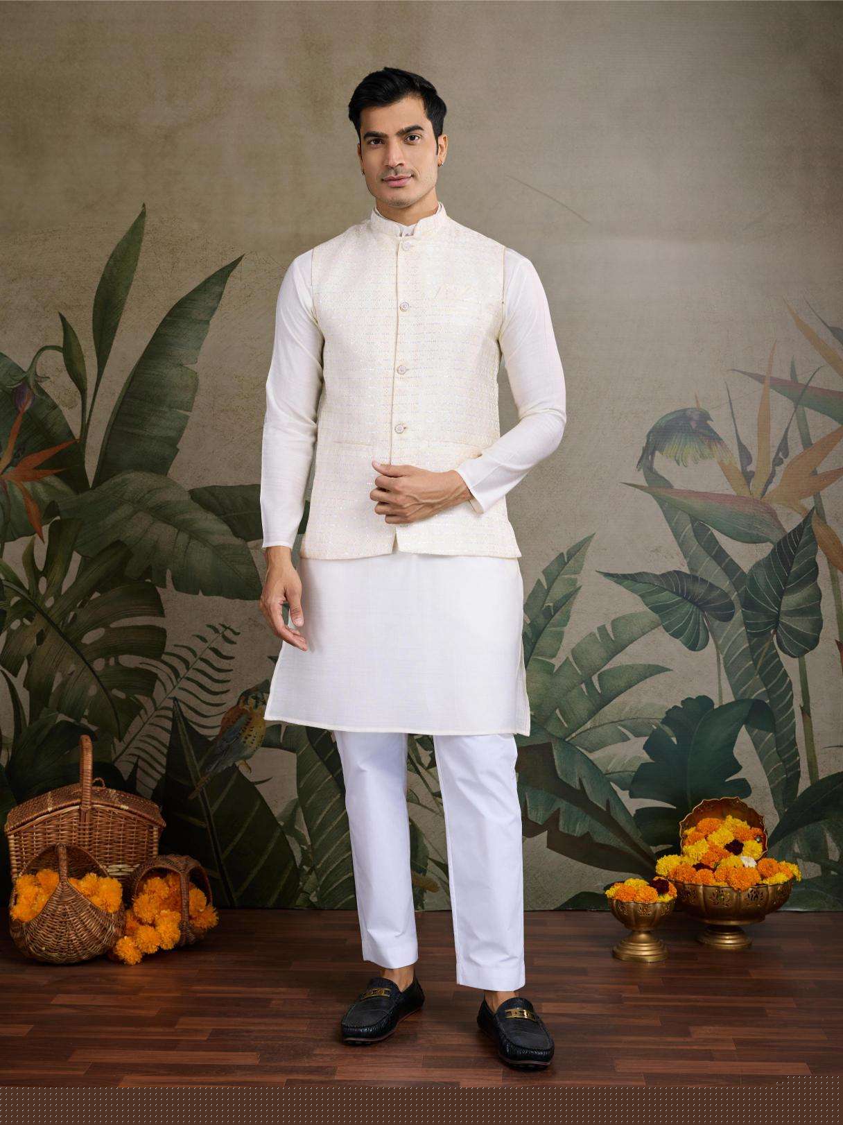 Silk Cotton Mens Kurta