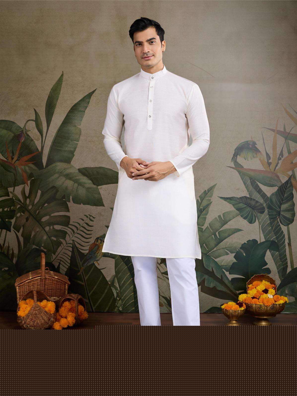 Silk Cotton Mens Kurta