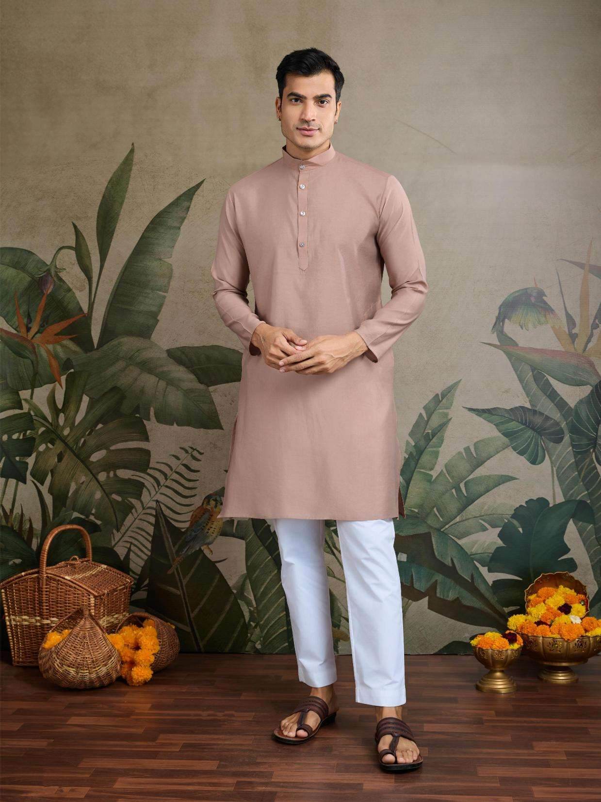 Silk Cotton Mens Kurta - MYLUXURY LANE ENTERPRISE
