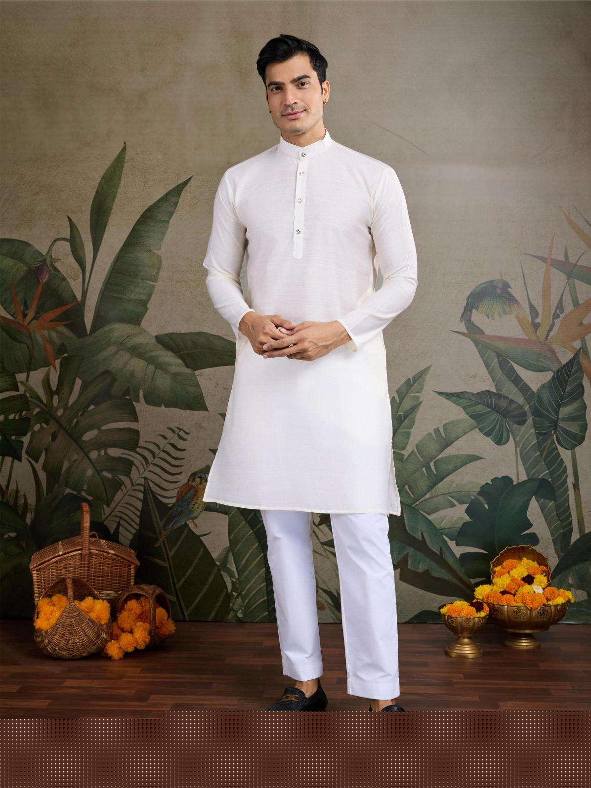 Silk Cotton Mens Kurta