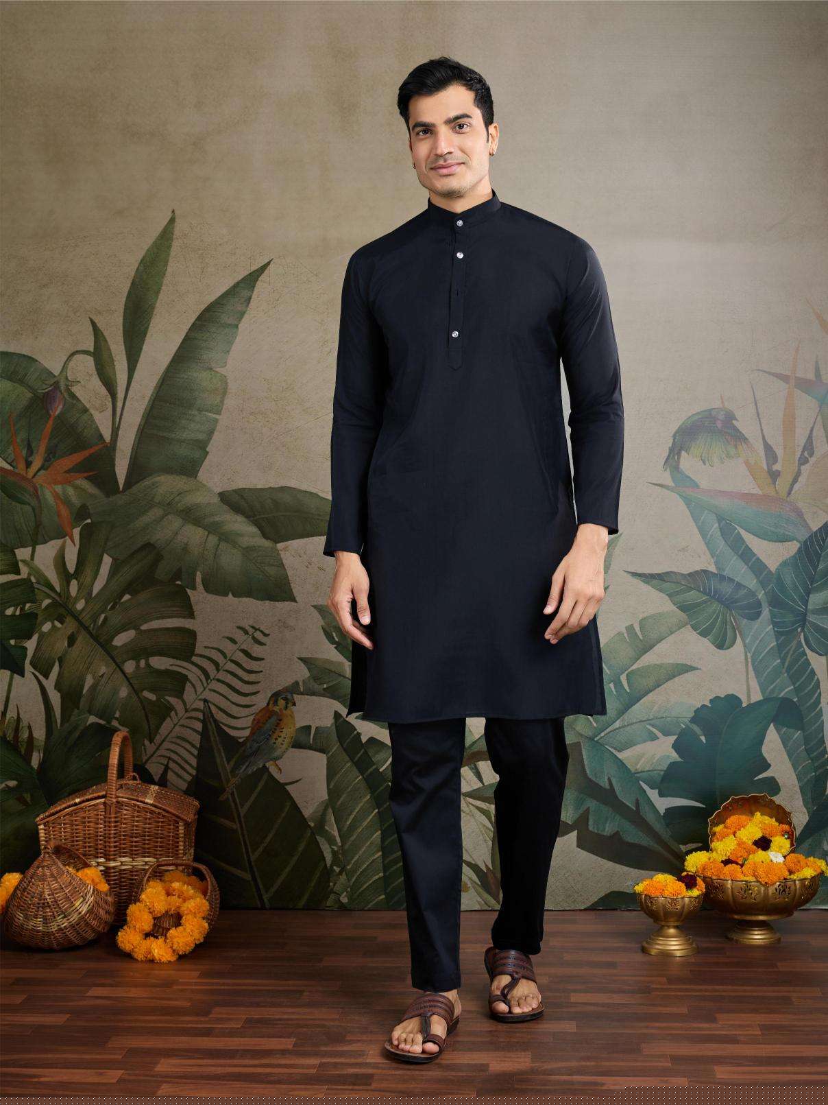 Silk Cotton Mens Kurta