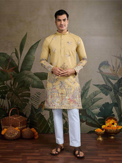 Silk Cotton Embroidered Kurta - MYLUXURY LANE ENTERPRISE