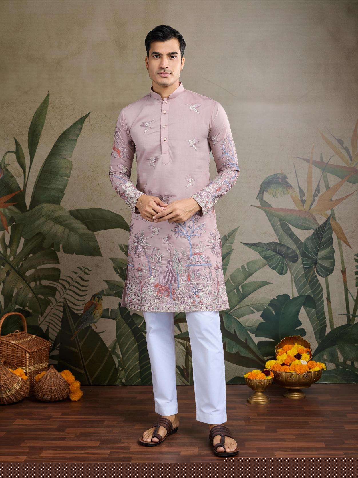 Silk Cotton Embroidered Kurta - MYLUXURY LANE ENTERPRISE