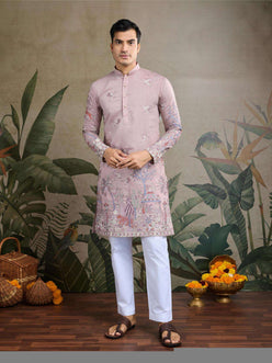 Silk Cotton Embroidered Kurta - MYLUXURY LANE ENTERPRISE